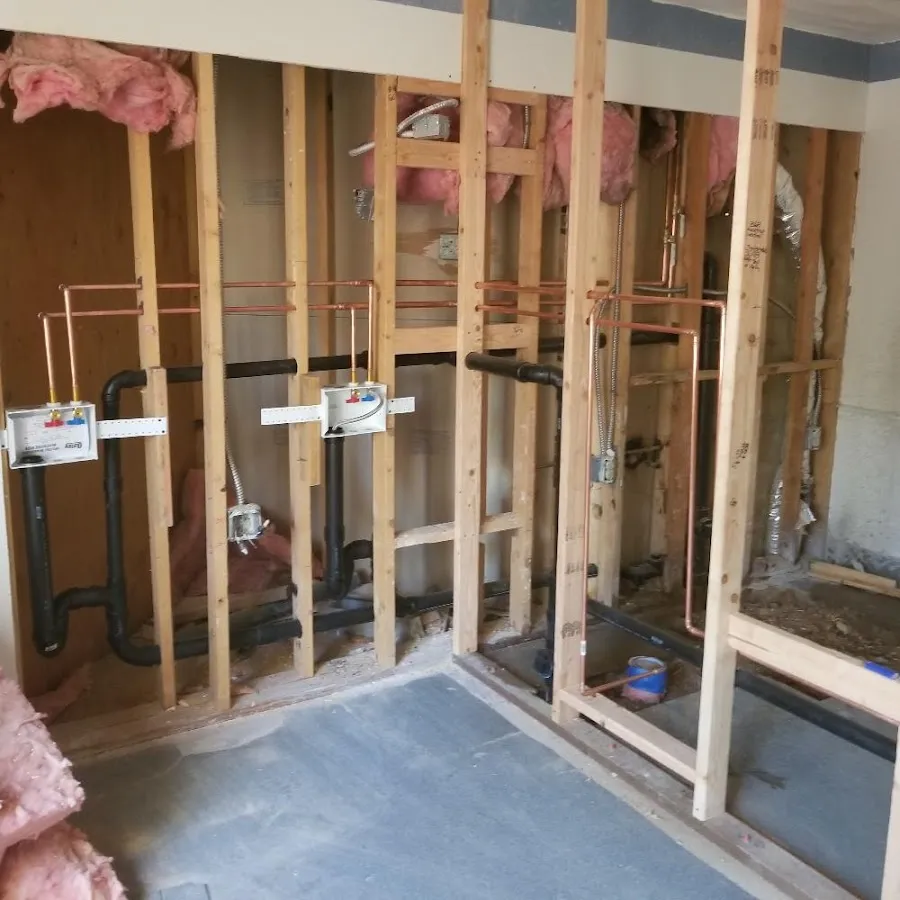 Copper pipe rough-in and plumbing installation in Lancaster